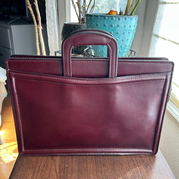 Vintage Maxine Richardson leather burgundy portfolio briefcase USA made - Picture 7 of 15
